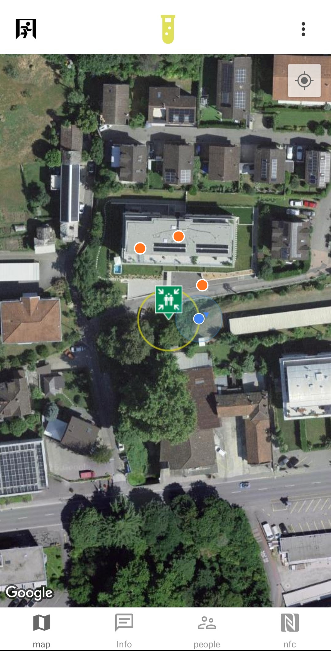 schermata stato evacuazione staysafer