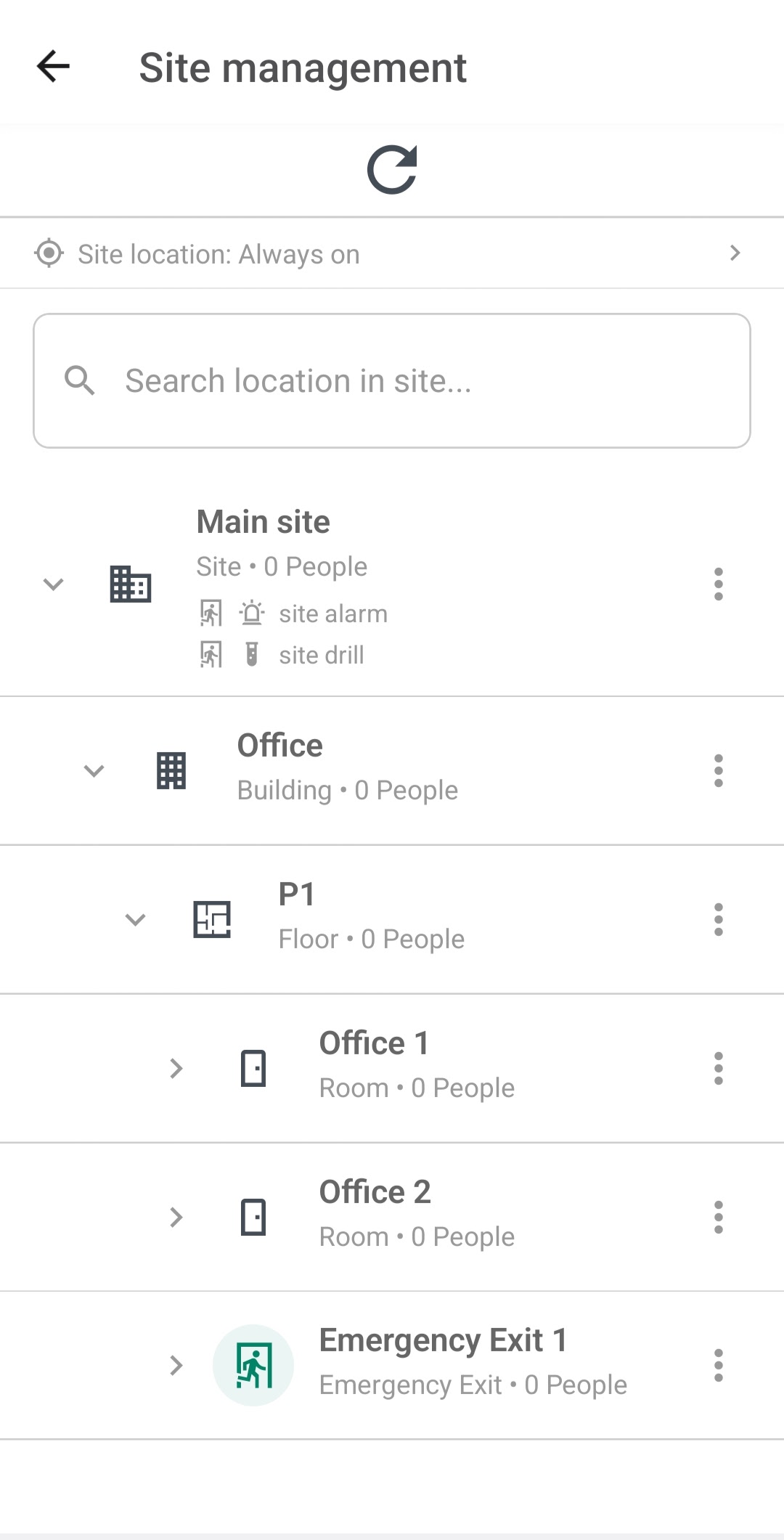 schermata mappa e localizzazione staysafer